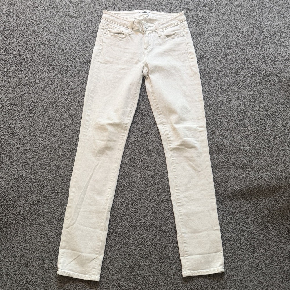 Paige Skyline Ankle Peg Jeans Womens 25 White Skinny Stretch Denim Made in USA